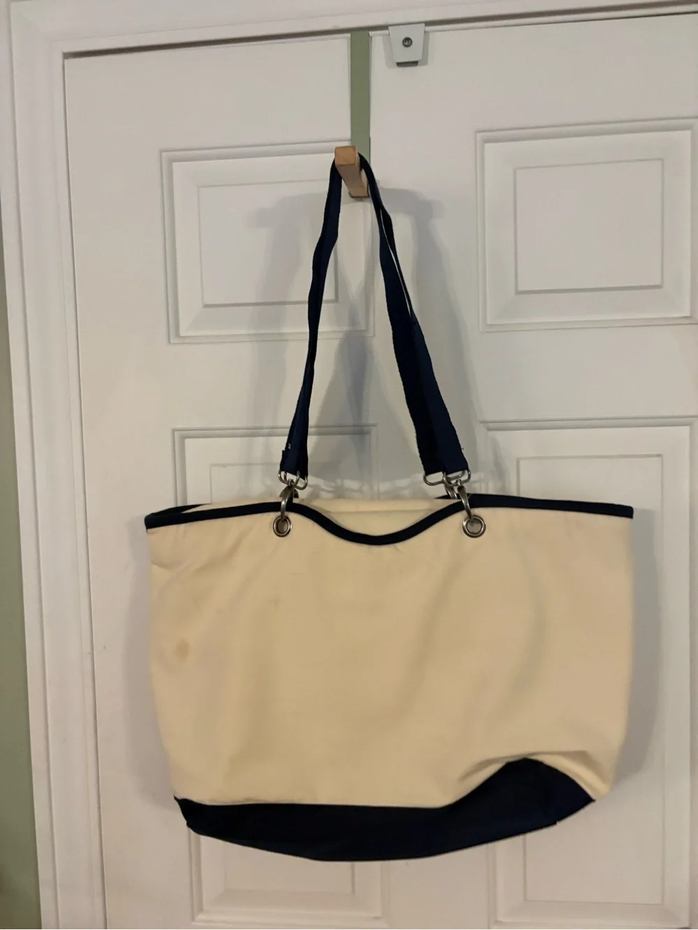 Canvas Anchor Thermal Tote Bag - Navy and Cream